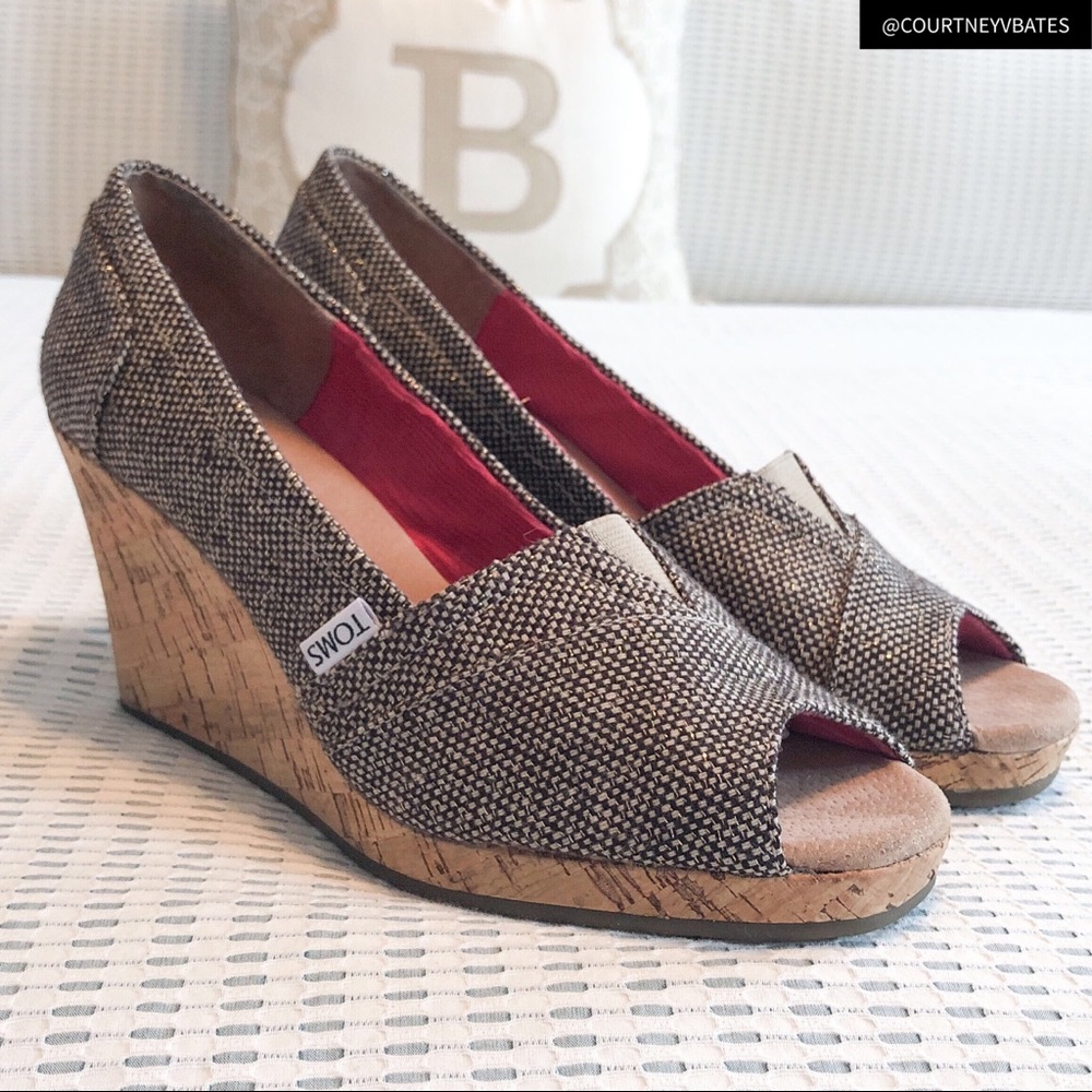 TOMS Tweed Wedge Sandals